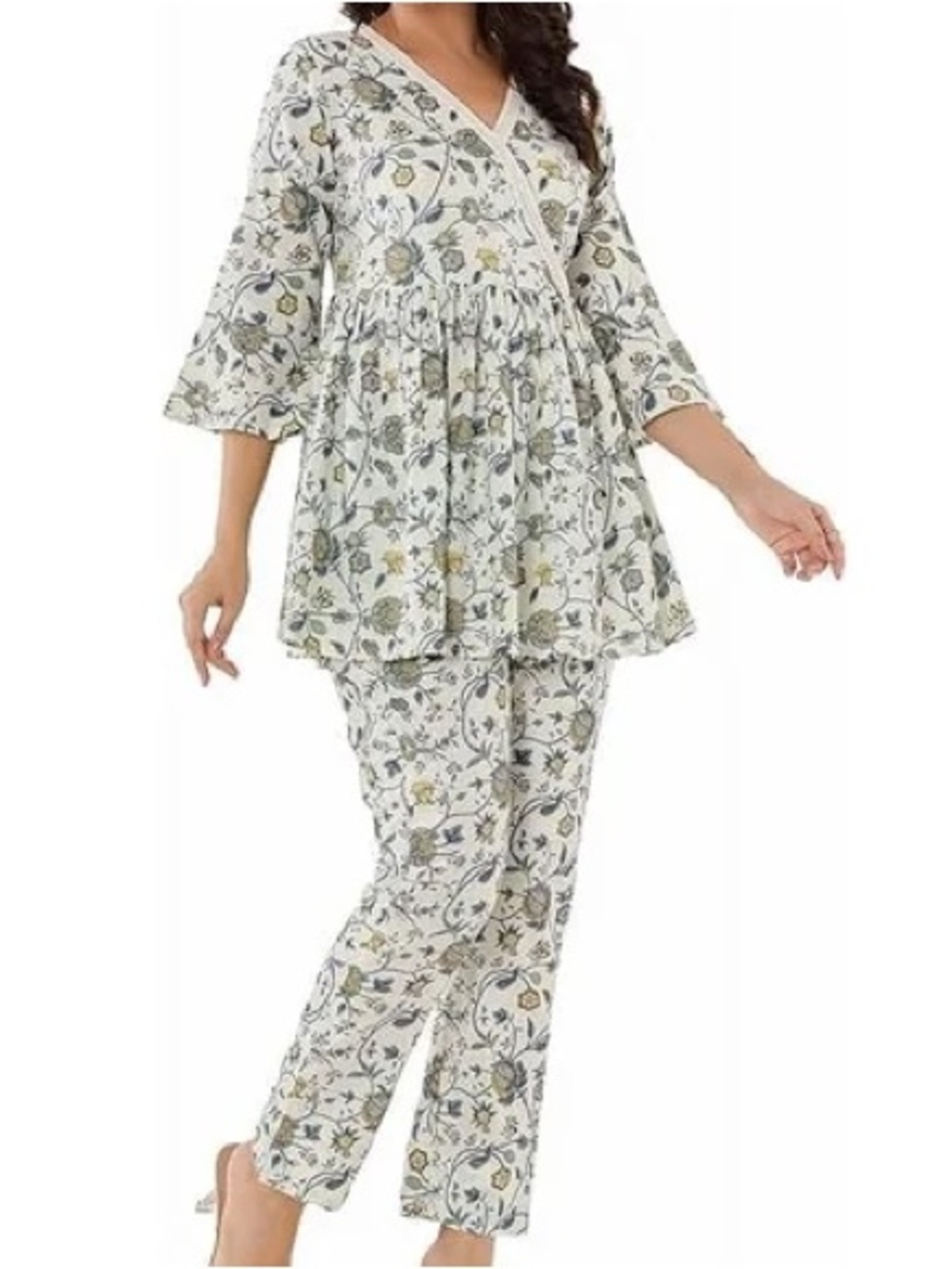 VIHAAN IMPEX - Women's Ethnic Co-Ord Set-Crop Top & Palazzo Pants